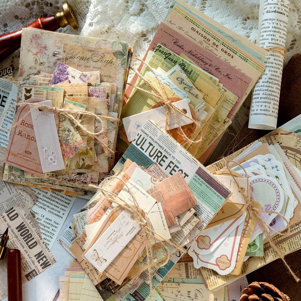 100 Pcs retro Estilo Folha De Carta Material Papel De Lixo Planeador De Jornal Vintage Fundo Decorativo Diy Craft