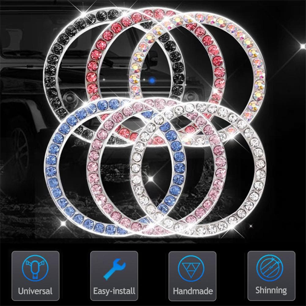 UQUEEN Universal Automobiles Start Switch Button Decorativo Botão Diamante Rhinestone Anel Auto SUV Carro Acessórios Decorativos Interior F1R5