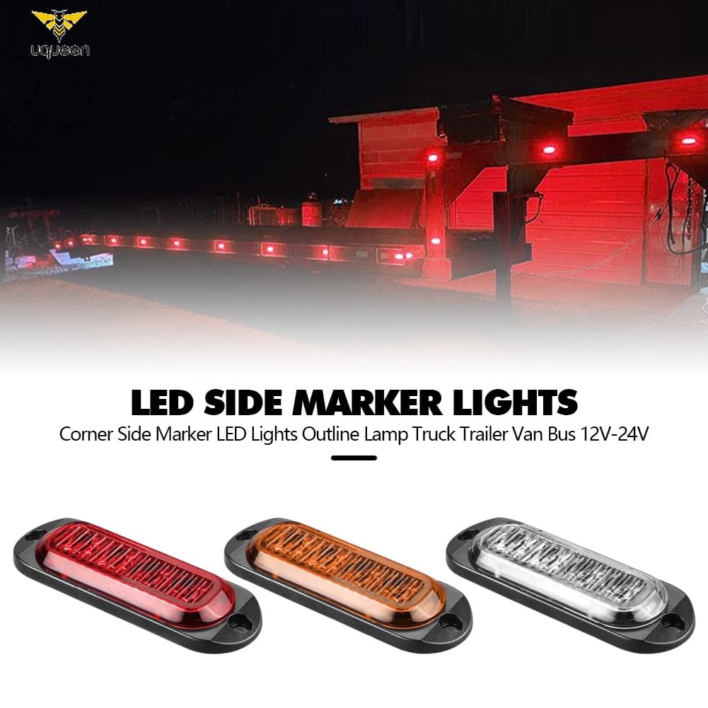 UQ 4 LEDs Luzes De Marcação Lateral De 12-24V À Prova D'água Lâmpada De Contorno De Caminhão Van Bus Indicador Luminoso De Advertência De Segurança