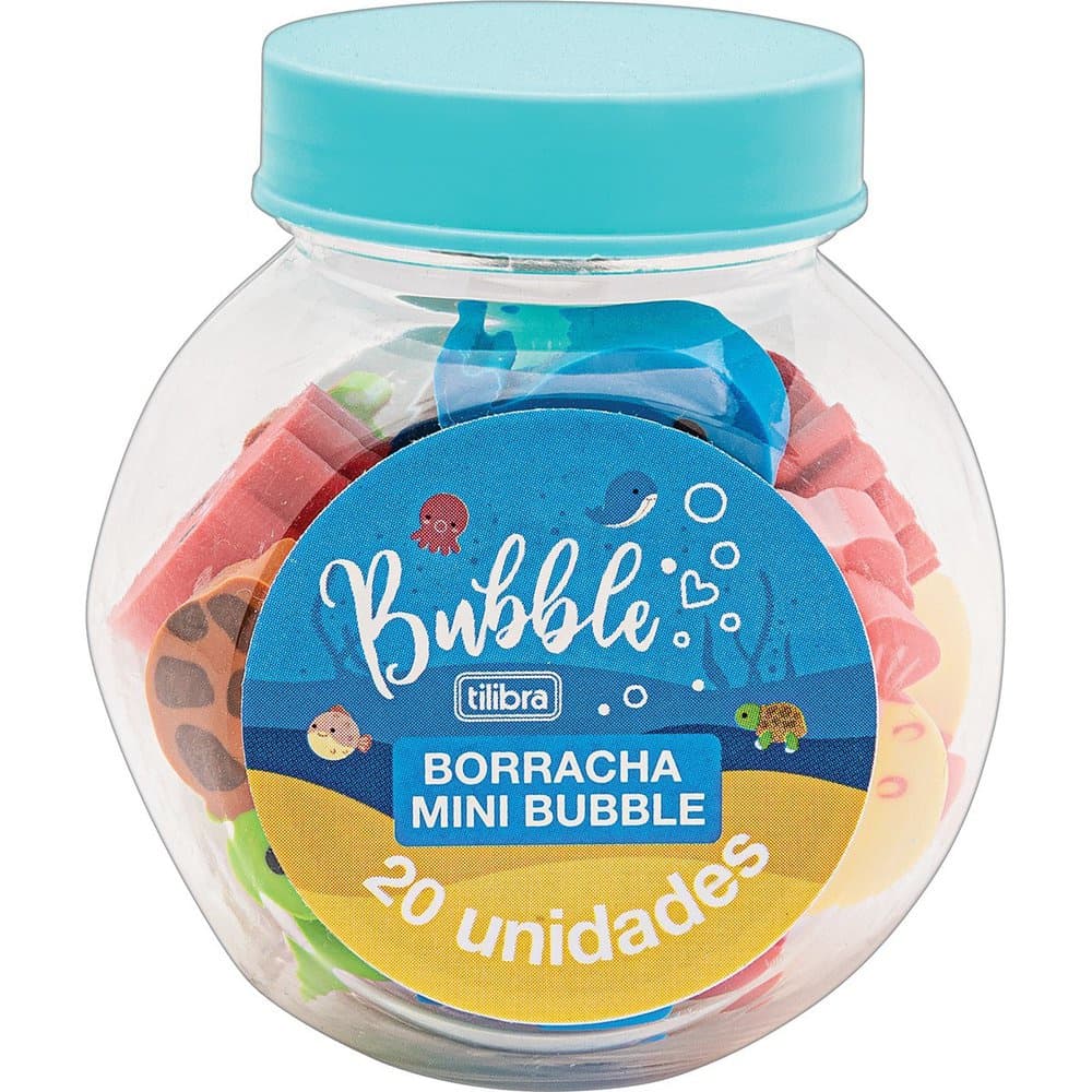 Borracha Mini Bubble TILIBRA Pote Com 20 Unidades