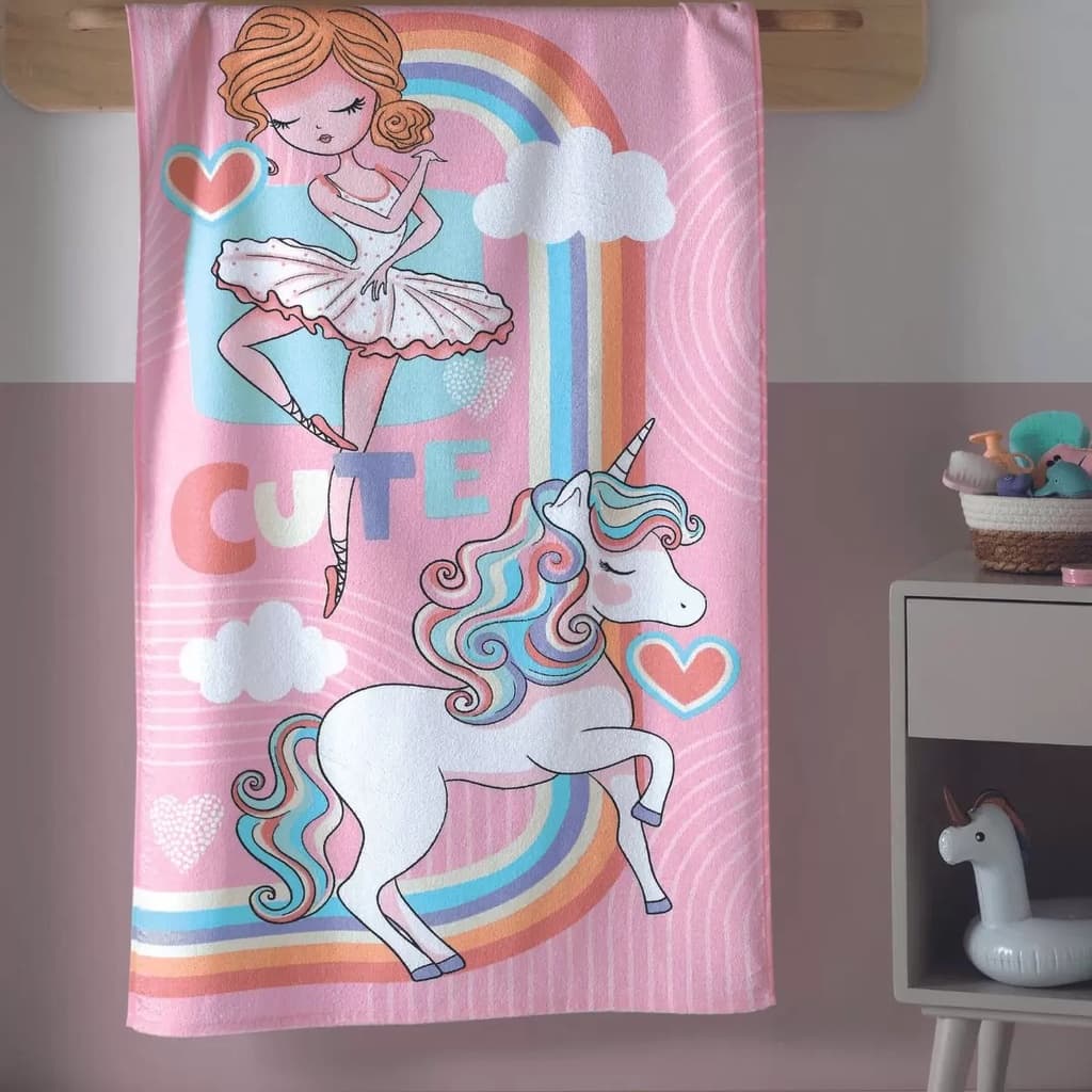 Toalha de Banho Infantil Estampada 70x115cm Fantasia Dohler
