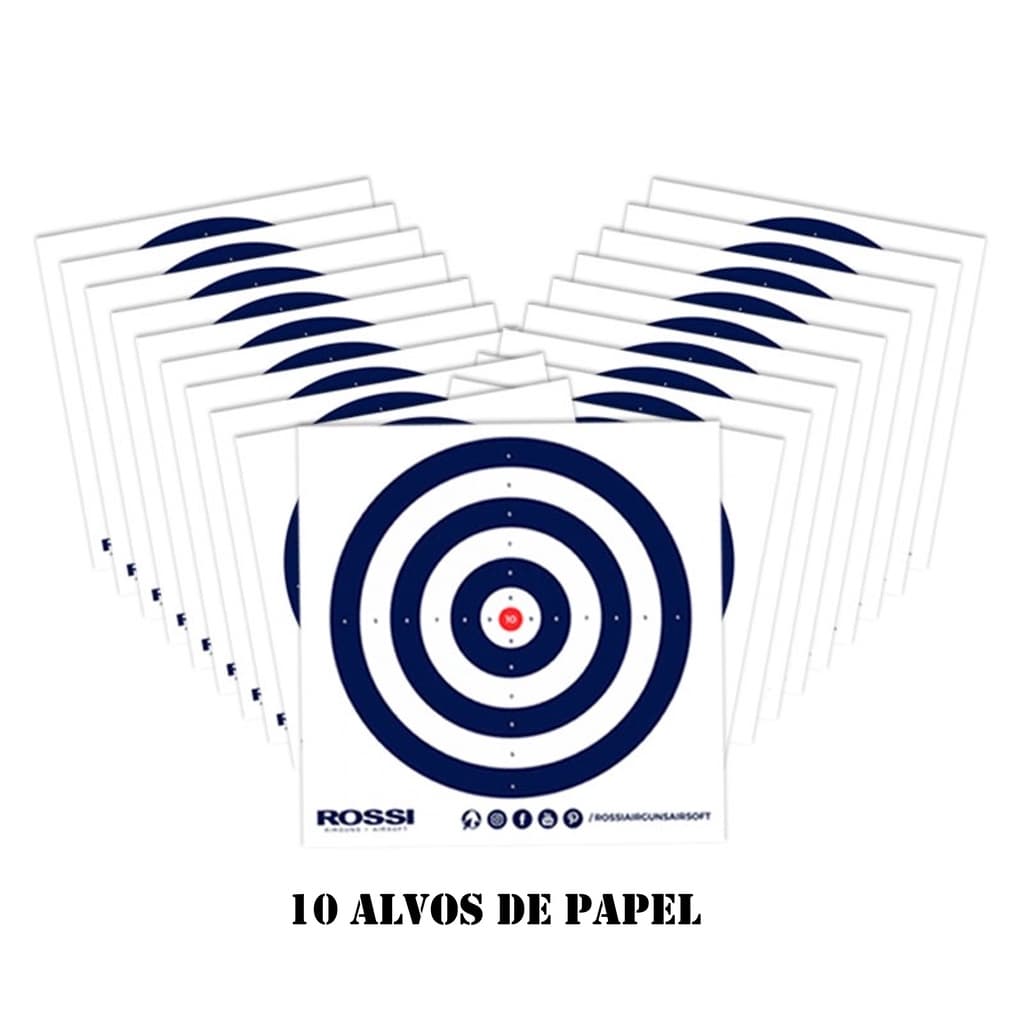 Alvo de Papel AZUL 140x140MM (ROSSI) - PCT 10 unidades