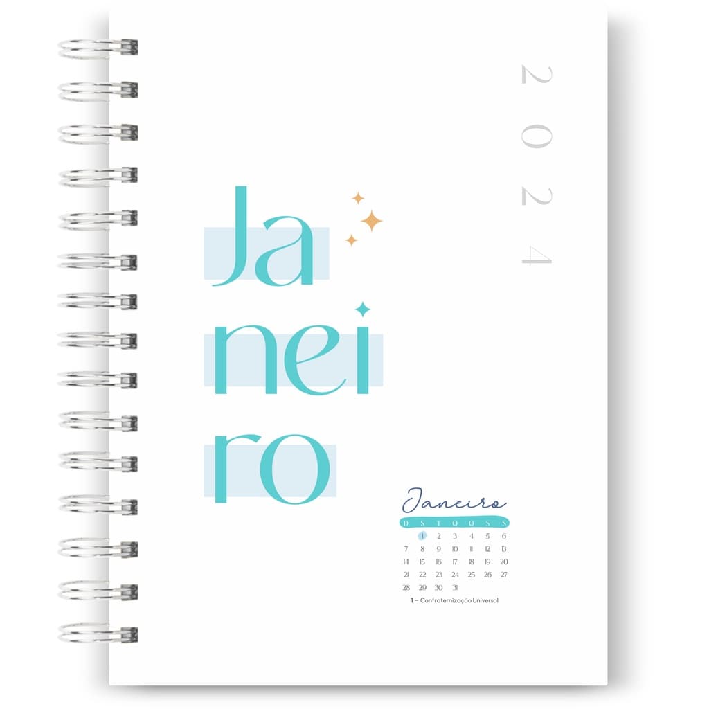 Kit de divisórias com calendários e abas adesivas 2026