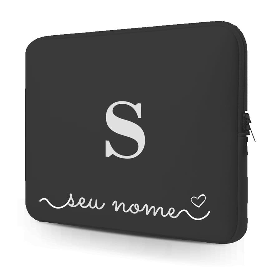 Capa Case Notebook Macbook Ultrabook Neoprene 15.6/14.1/13.3/12.1/11.6/17.3/10.1 - PERSONALIZADA com SEU NOME