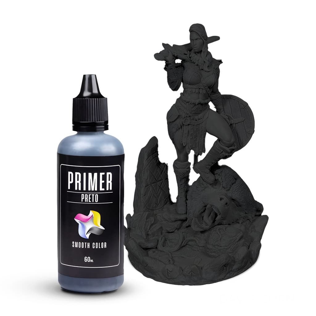 Primer 60ml - Preto - Smooth Color - Pintura Miniaturas RPG