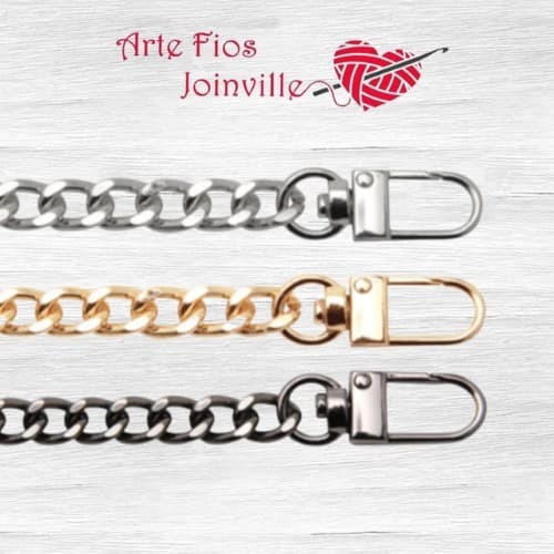 Alça de Bolsa Metal Circulo Corrente Fina P 120cm