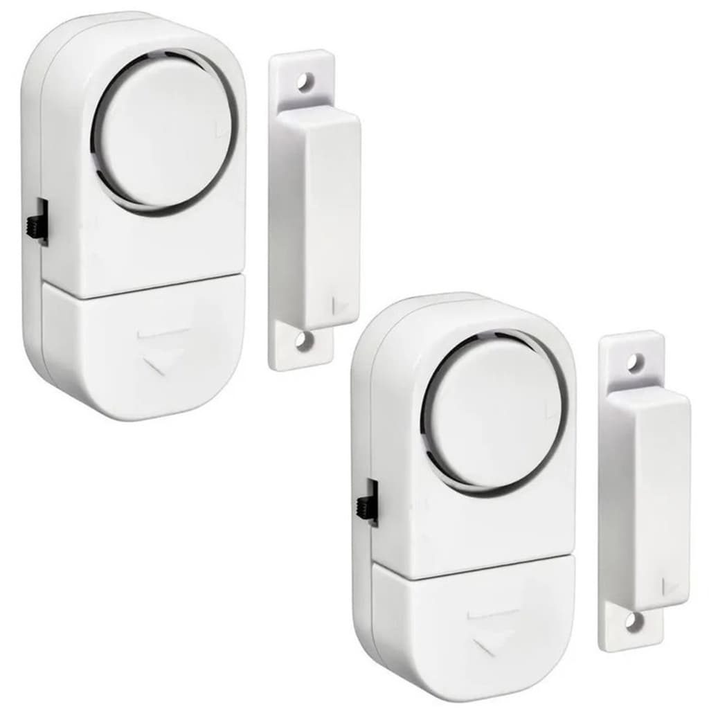 Kit 02 Alarme Sonoro Invasão Residencial Porta Janela Portão