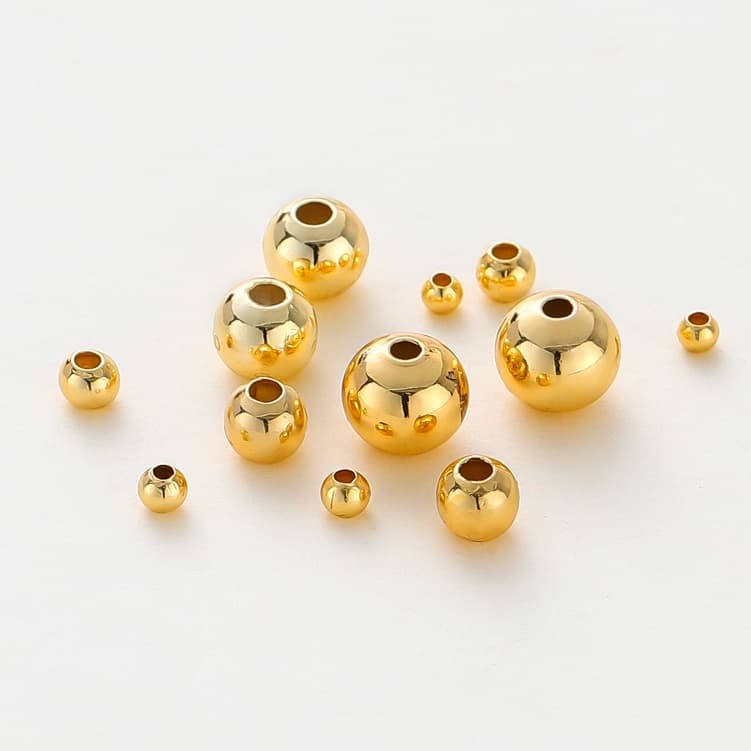 St. kunkka 30 /50 /100pcs Ouro18K Miçanga dourada e prata 2mm/bijuterias bijuterias colar pulseira brincos