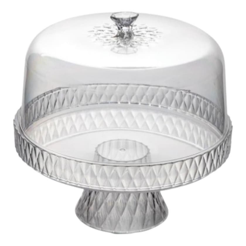 Boleira Glamour com Pé Porta Bolo Tortas Base Para Petiscos Doces Incolor Marca Plasutil