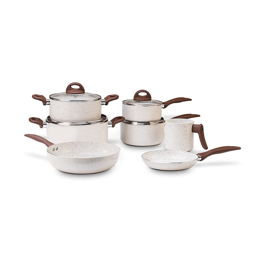 Jogo de Panelas 7 peças Vanilla Brinox Antiaderente Cerâmico - Ceramic Life