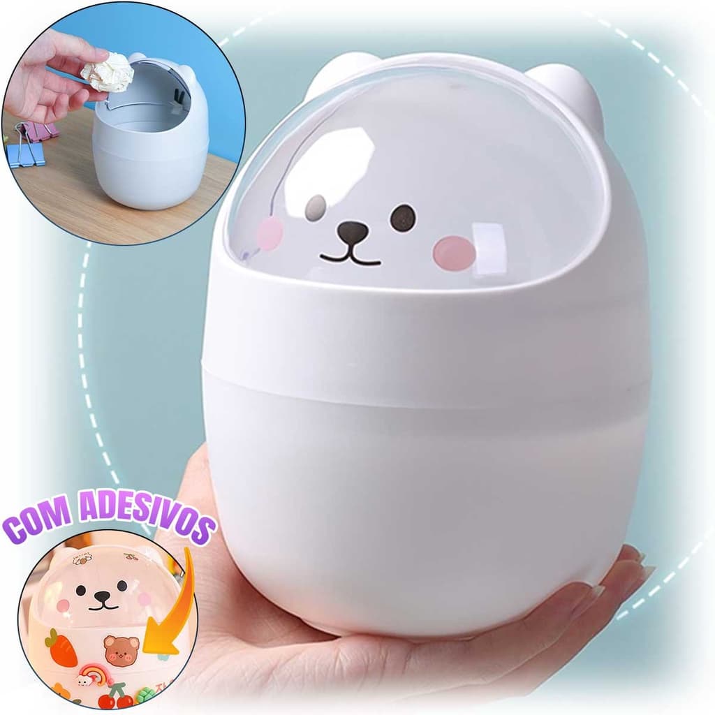 Mini Lixeira Mesa Multiuso Quarto Maquiagem Porta Treco Top