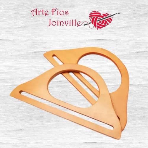 Alça de Bolsa Madeira Vazada Circulo Grande Par