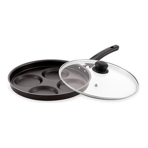 Frigideira 4 Ovos Multiuso Antiaderente Com Tampa De Vidro