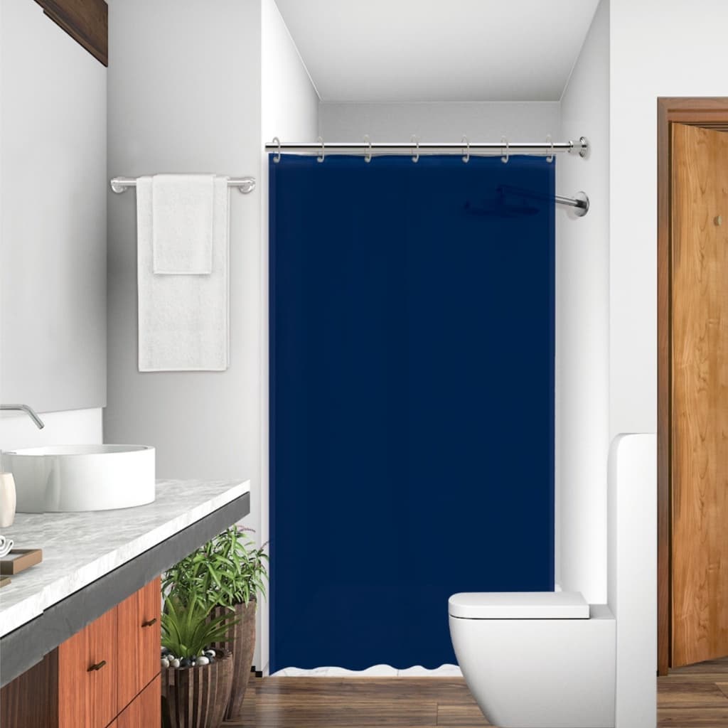 Cortina de Box Banheiro Tecido Poliéster Lavável a Maquina 1,38x1,98m