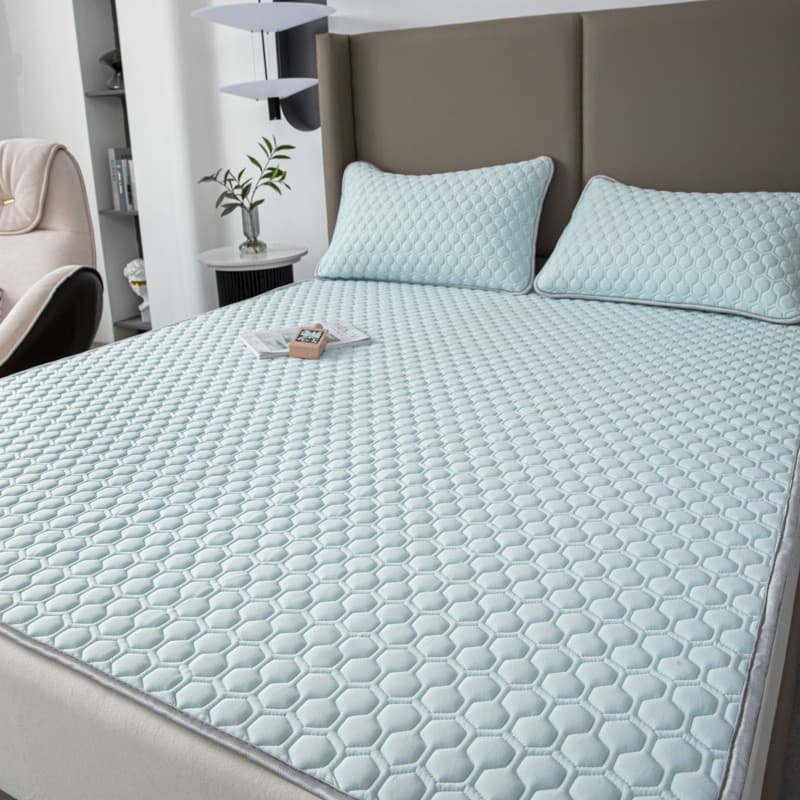 Protetor De Colchão King Size , Seda Gelada , Resfriamento , Jacquard , Capa , Acolchoado , Adequado Para A Pele Cama Co