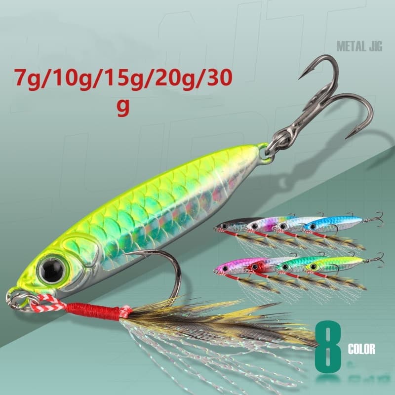 Nova Isca De Pesca Jig VIb Com Anzol 7g/10g/15g/20g/30g A Laser Metal Slow Jig lure