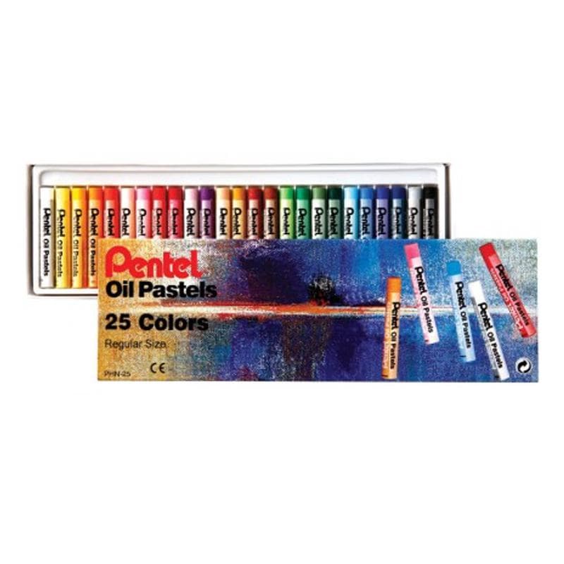 Giz pastel oleoso PHN-25 com 25 cores Pentel