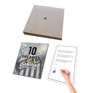 Box Presente Com Livro 10 Décadas A História Do Santos Futebol Clube + Carta Personalizada Para Torcedor Santista