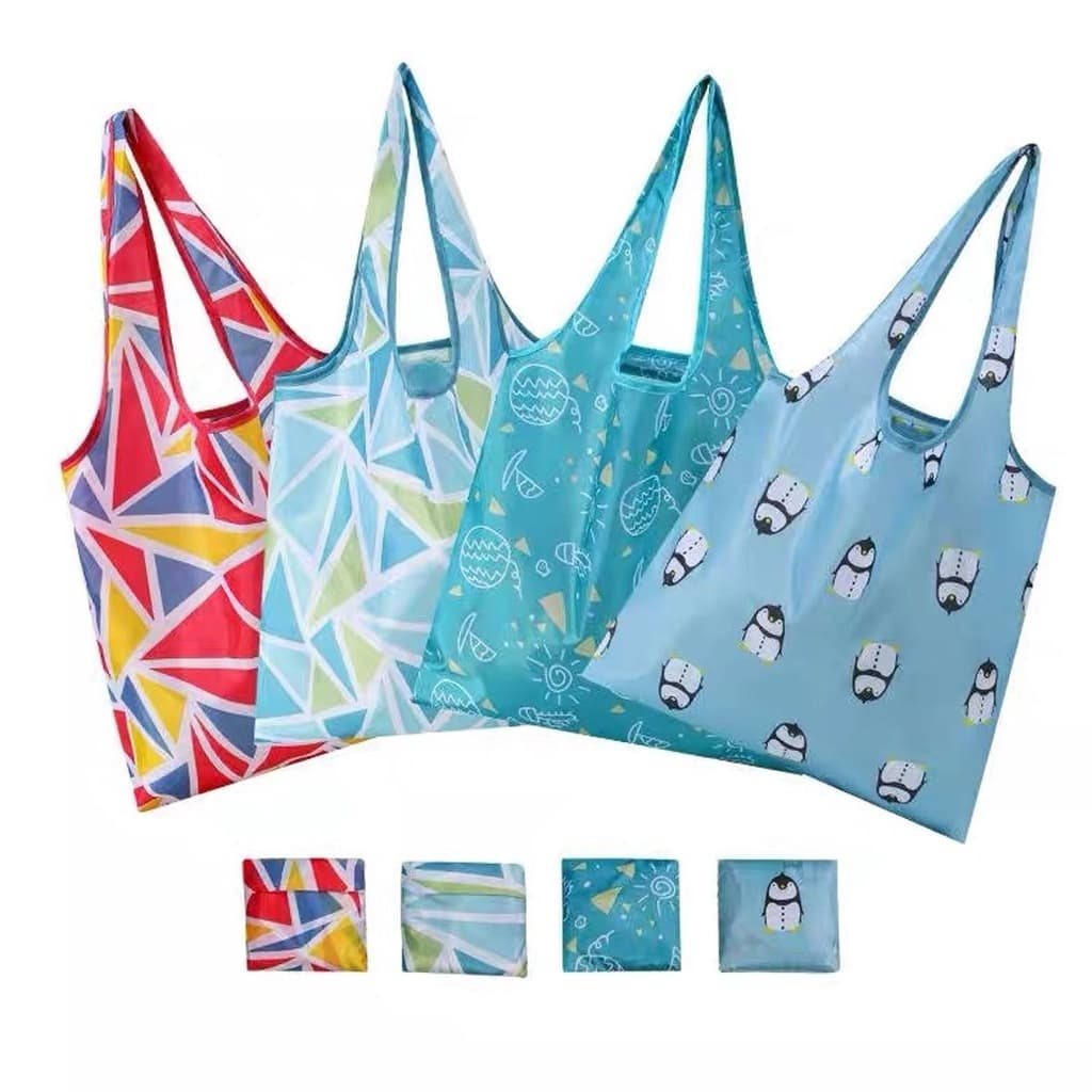 Mochila Dobrável de Ombro Reutilizável Praia e Compras COR E PADRÃO ALEATÓRIO YIHAN