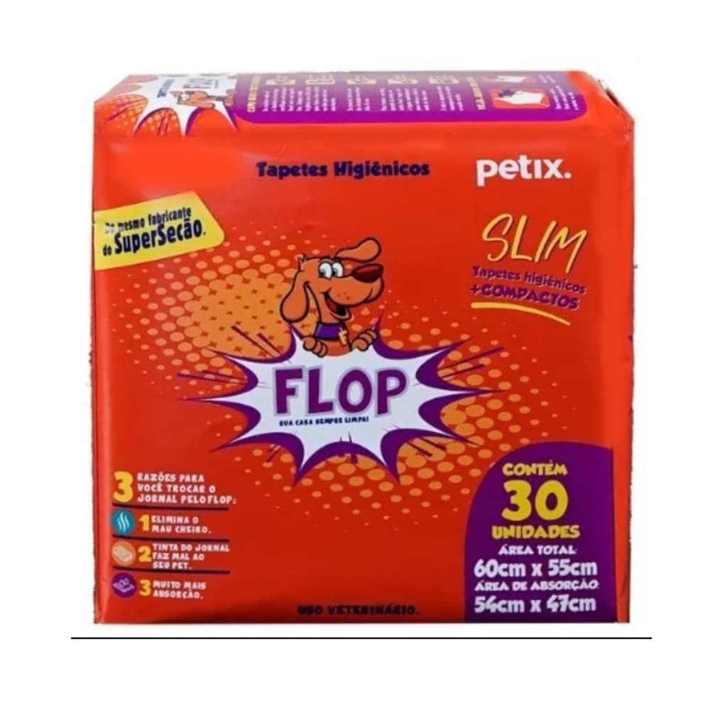Tapete Higiênico Flop Petix 60x55cm 30 Unidades