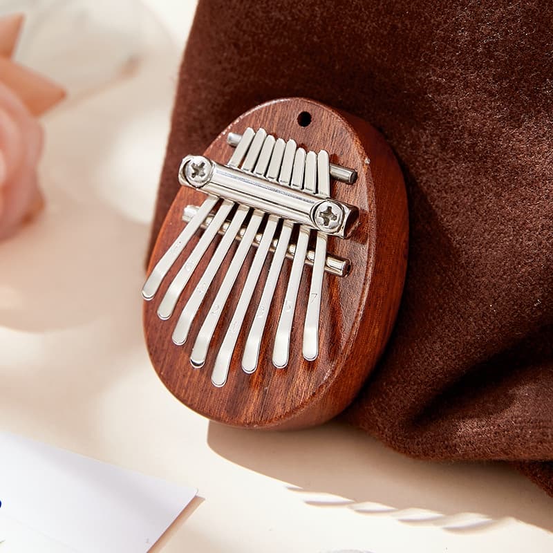 8 teclas mini kalimba polegar de madeira para piano/acrílico pequeno instrumento musical
