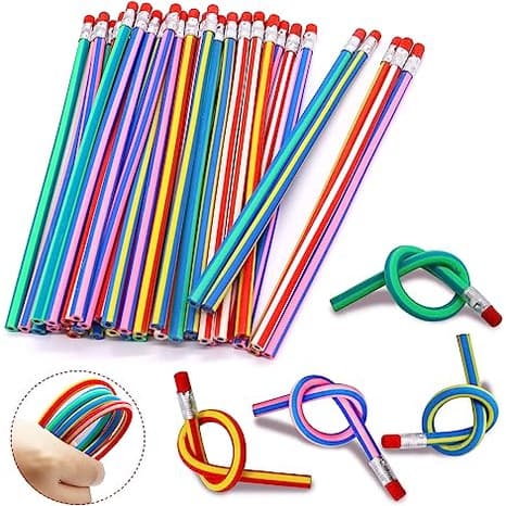 50PCS Lápis Macios Dobráveis Para Crianças Com Borracha Papelaria Estudantes De Escola Escrever Canetas De Desenho Material Escolar