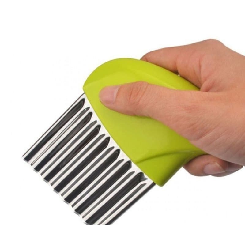 Cortador Ondulado Para Legumes Em Aço Inox Fritas Tomate Abobrinha /Cortador Batata Fatiador chips ondulada tipo Rufles Pringles em Lâmina Inox Slicer
