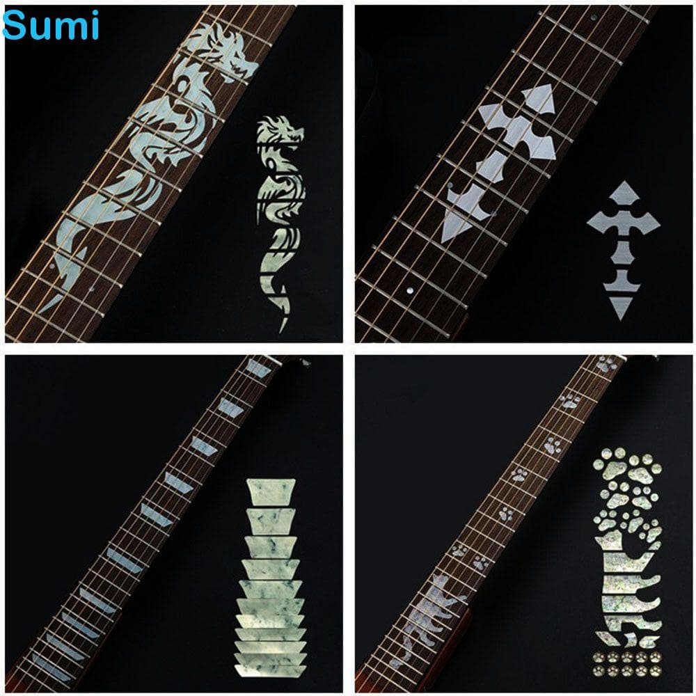 LUCKY-SUMI Adesivo Fretboard Sticker Novos Instrumentos Musicais Decorações Peças De Guitarra Elétrica Decalques Cross Inlay
