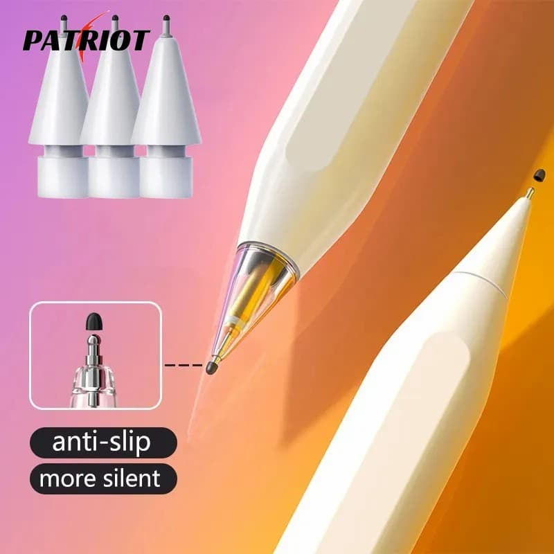 1PC 4B 2B Pontas De Caneta Compatível Com Lápis Apple 1/2/Ponta Elástica De Silicone Mudo De Toque/Substituição Do Bico Da Branca Transparente Para Filme Paperfeel