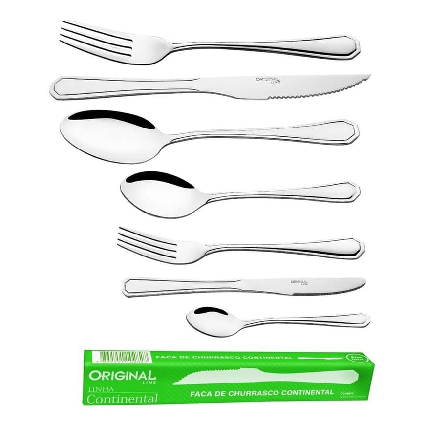 Jogo Garfo Faca Colher  Inox  42 Pecas Restaurante Buffet Faqueiro / Talheres