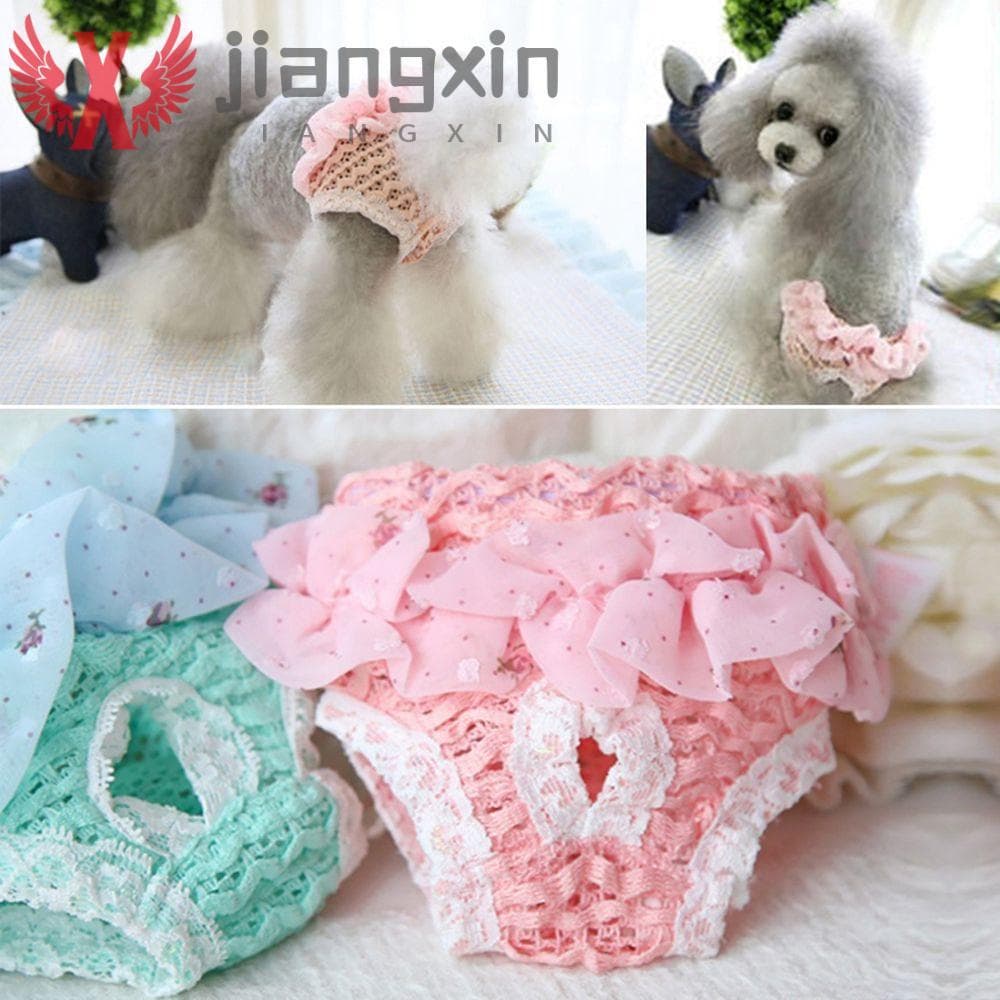 JIANGXIN Fralda Para Cachorro Feminino , Cueca Com Borda De Renda Animais De Estimação , Suprimentos Roupa Íntima Menstr