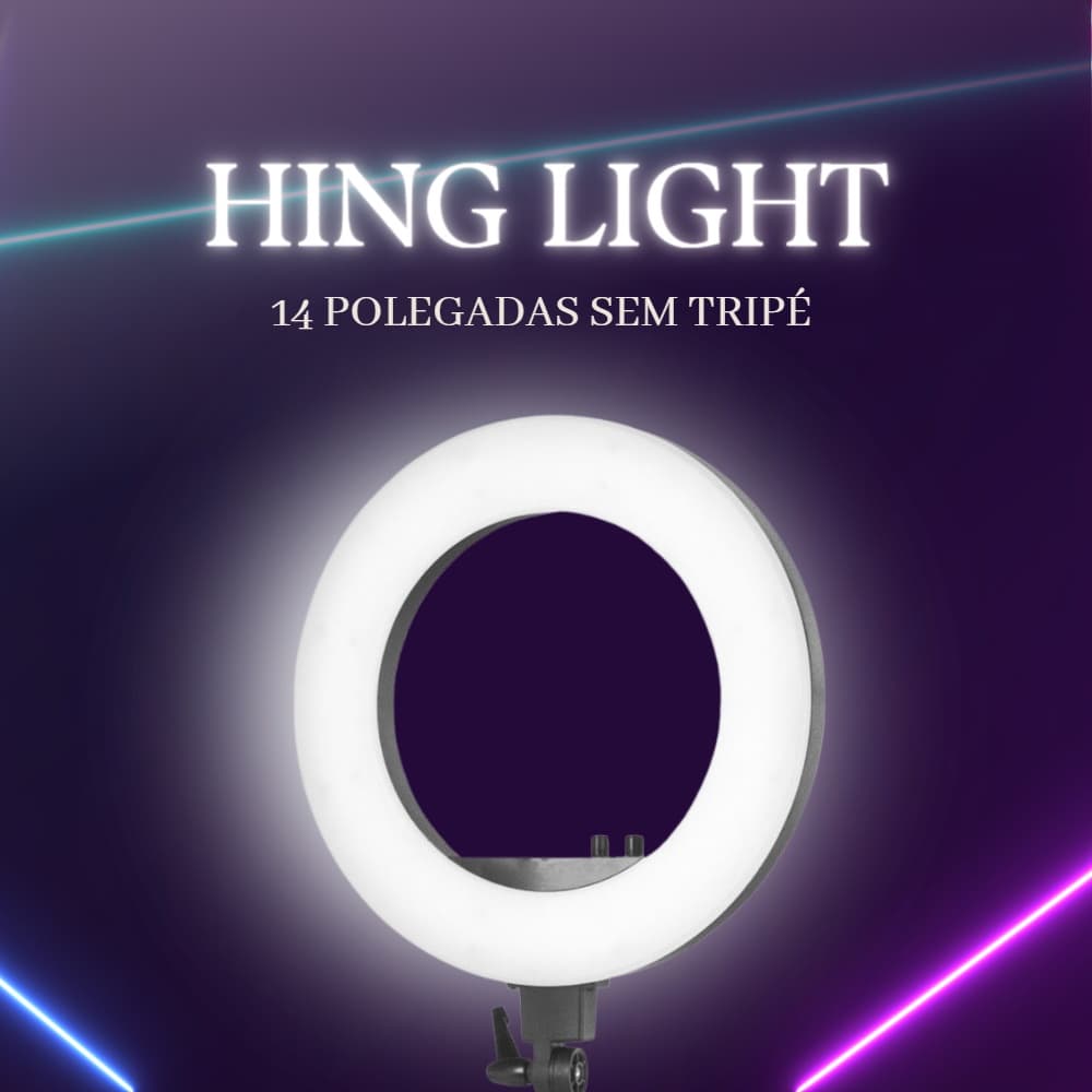 Ring Light Led Iluminador Luz Portátil 14' Polegadas Sem Tripé Bivolt