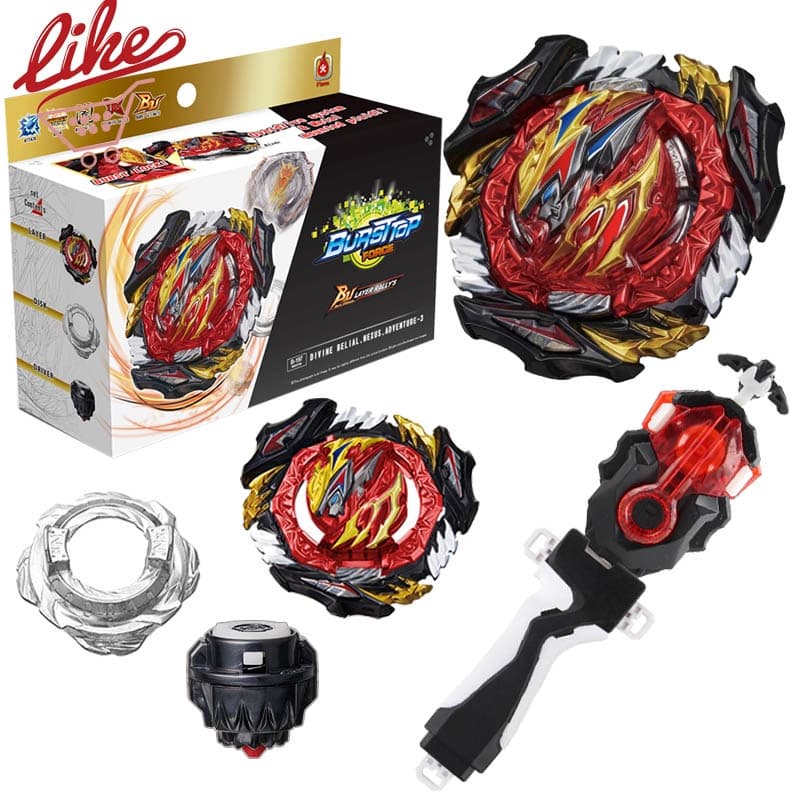 Beyblade Burst B-197 Divine Belial Nexus Adventure DB Dynamite Battle Com Lançador B-184 Handlebar Set Brinquedos Para Crianças