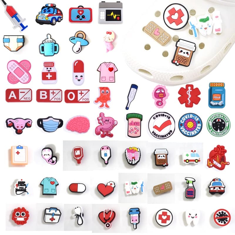 Encantos De Sapato Para Tamanco Decoração Pinos Botão Médico Dos Desenhos Animados