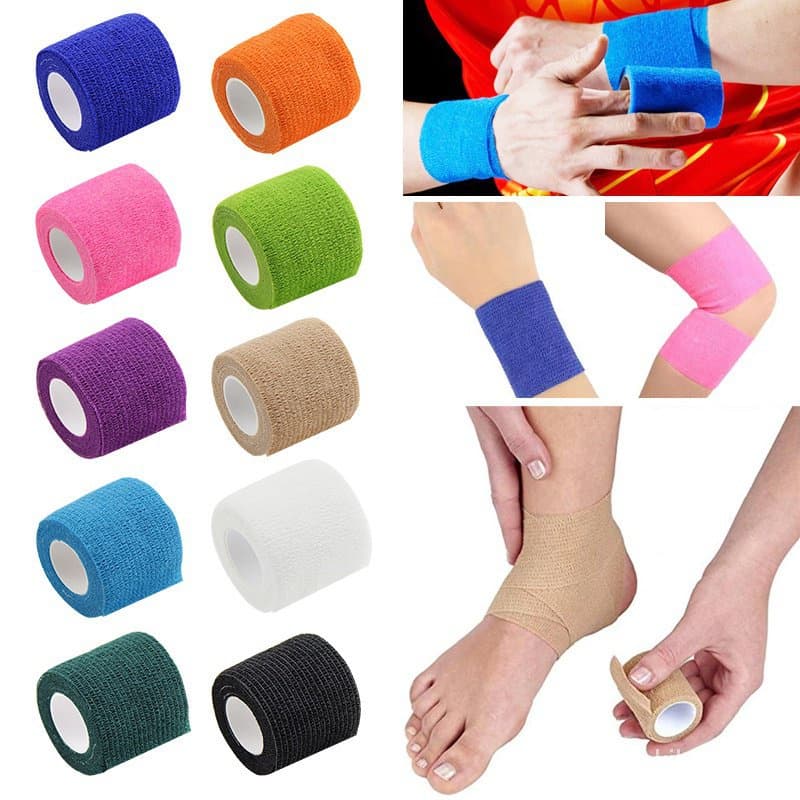 Bandagens elásticas autoadesivas para proteção esportiva/basquete/voleibol/bandagens X1JY
