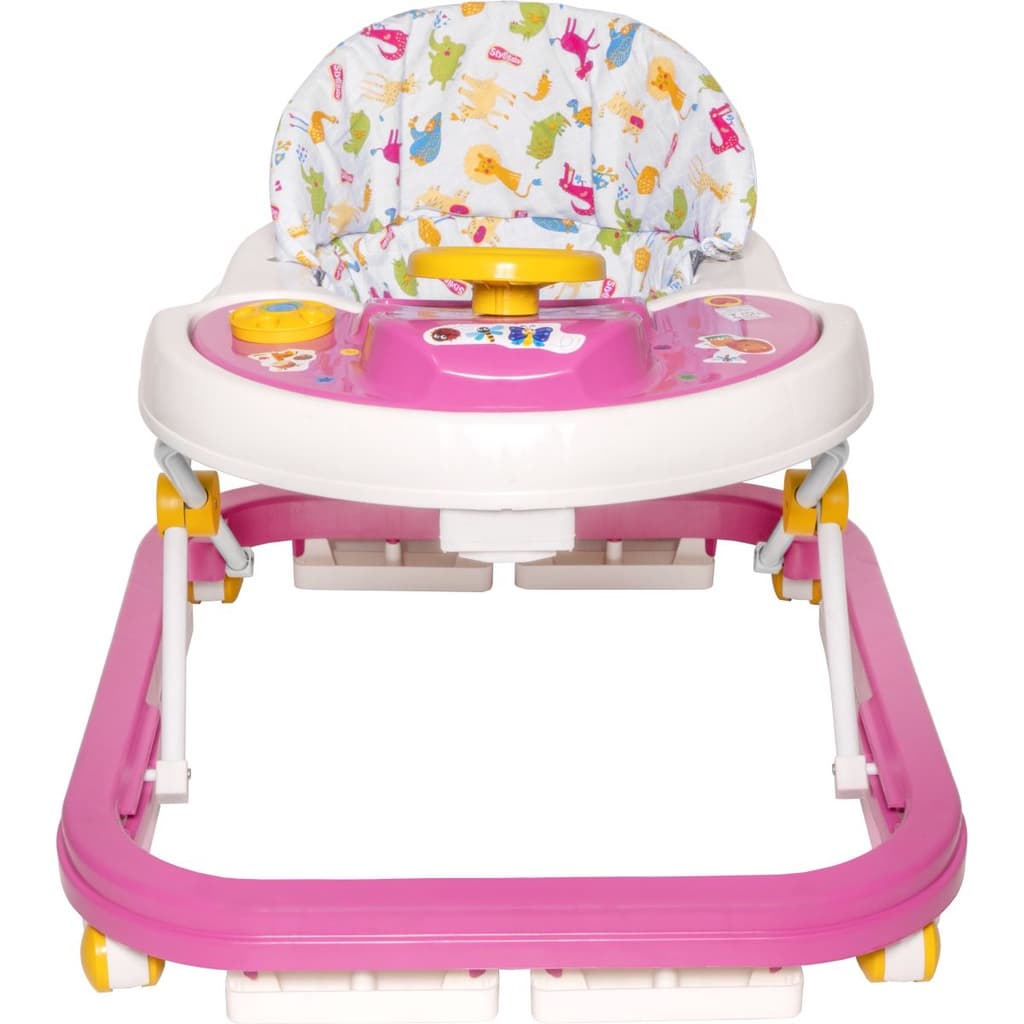 Andador Infantil Bichinhos Sonoro Baby Soft Way menina e Menino - Rosa/azul Styll Baby