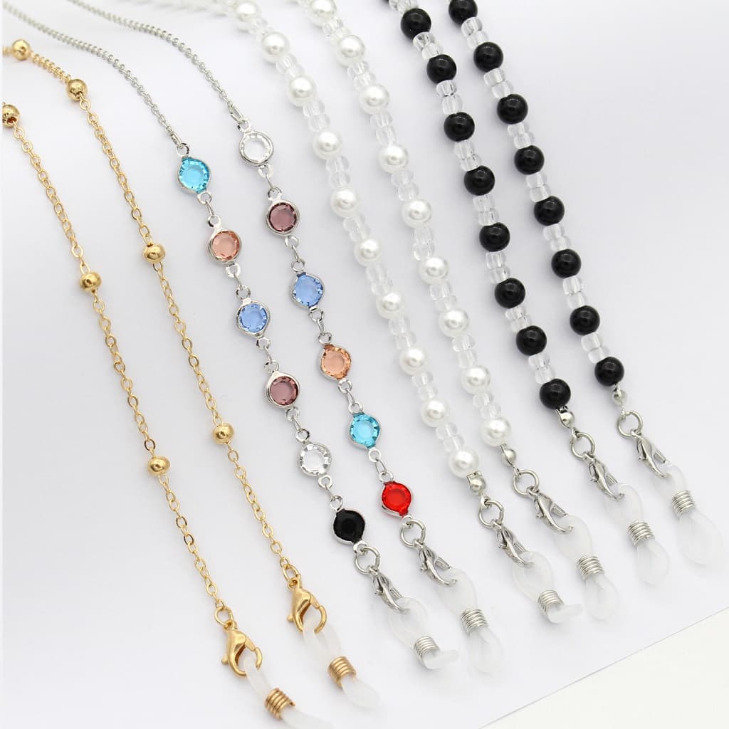 Cadeia de óculos de pérola personalizada, máscara multifuncional, anti perda e anti derrapagem, corda de óculos