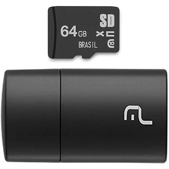 Cartão Memória Microsd 64gb Pendrive Usb Multilaser
