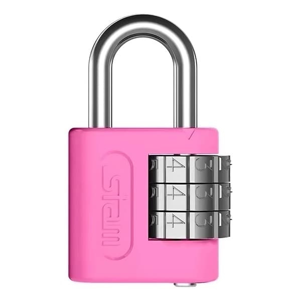Cadeado de Segredo com Senha Original 25mm Rosa - Stam