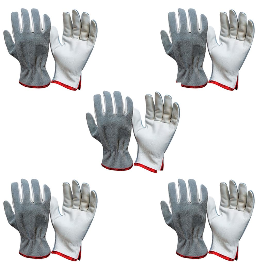 Kit C/ 5 Luva Vaqueta e Raspa Mista Petroleira Segurança Epi