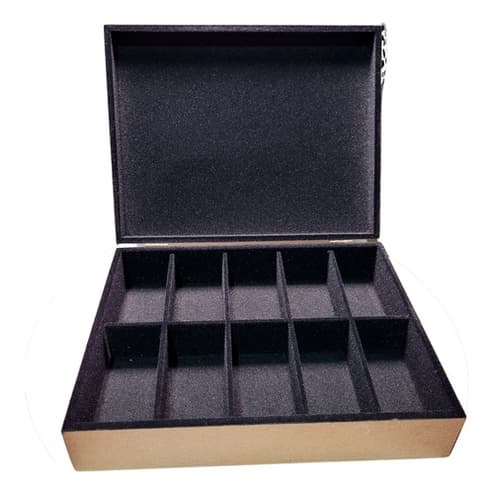 Caixa Maleta Estojo Guarda 10 Relógios Aveludada Premium