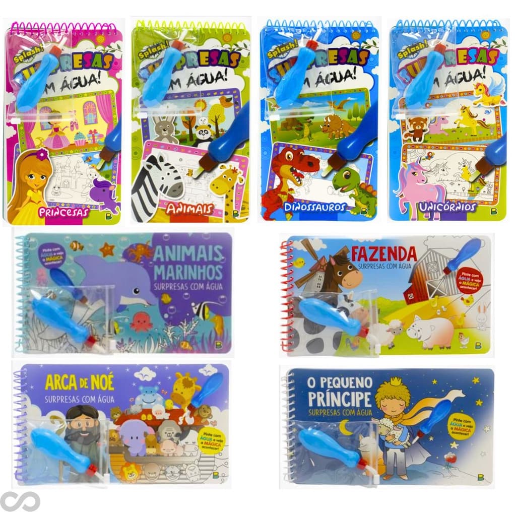 Livro de Colorir Infantil Aqua Book Água Book Surpresas com Água