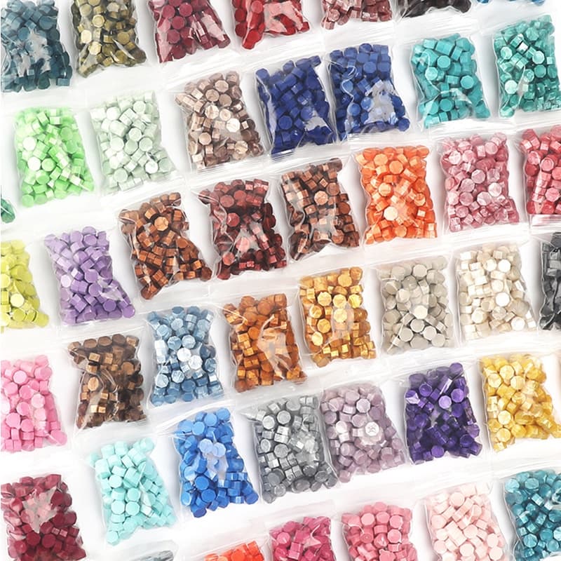 100 peças De Partículas De Cera Octogonal Para Envelope Caixa Especial De Lama Seladora A Granel Retro 50 Cores