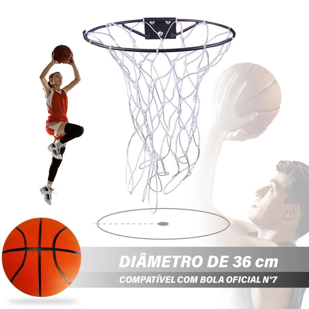 Aro Basketball de Ferro Com Rede para Cestas de Basquete Treinar ou Jogar Basquetebol