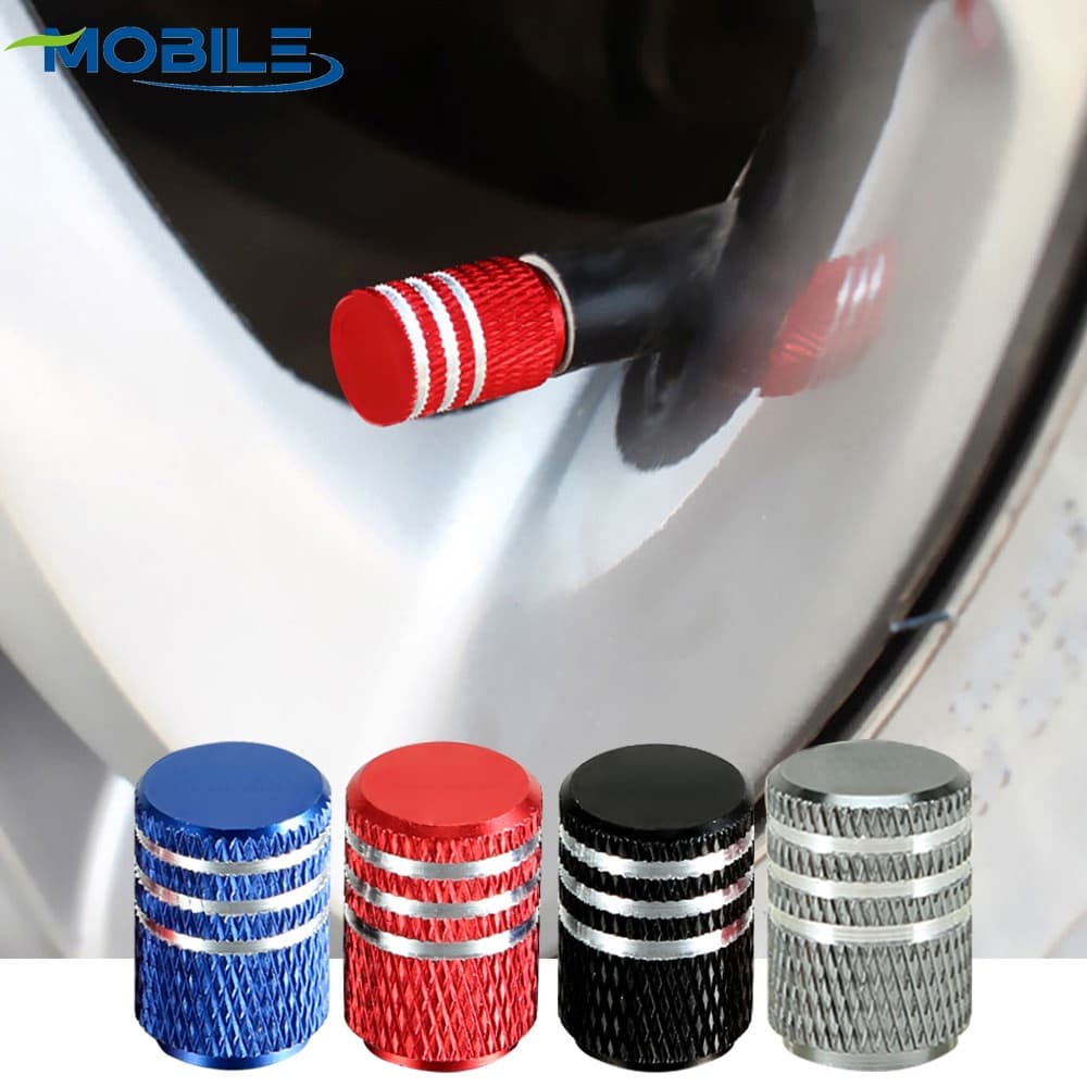 4 Unidades De Tampa De Válvula De Pneu De Carro À Prova De Poeira/Haste Roda/Decoração De Estilo Com Rosca De Alumínio F