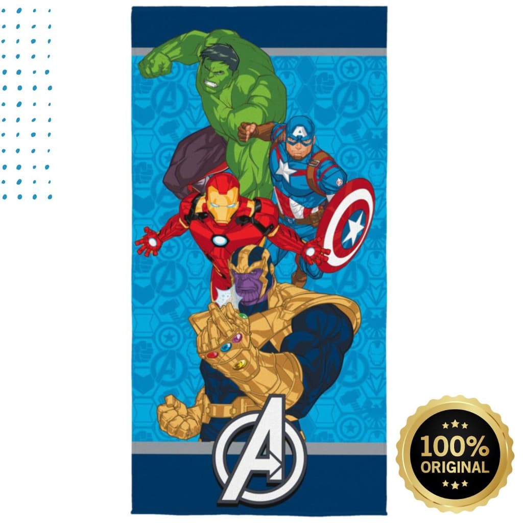 Toalha de Banho Aveludada Estampada Avengers Lepper