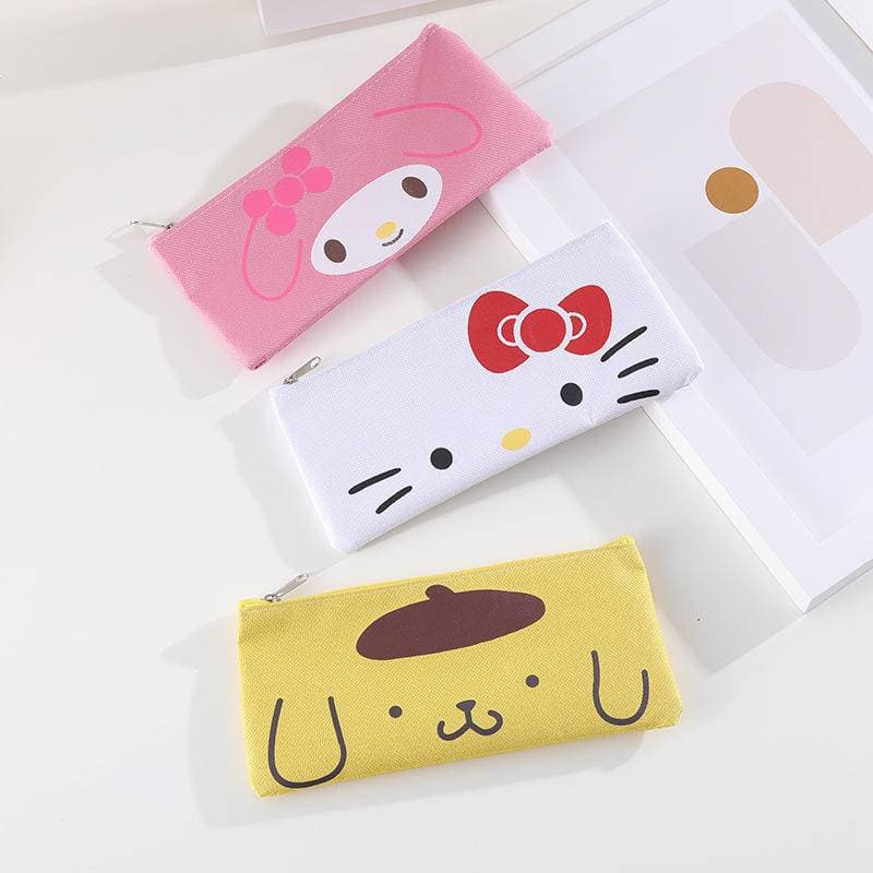 2023 Sanrio Estojo De Lápis Saco Para Meninos E Meninas Suprimentos Escolares MyMelody Kuromi Cinnamoroll Pompom Purin Sacos De Maquiagem Cosmética Com Zíper Bolsa Crianças Artigos De Papelaria