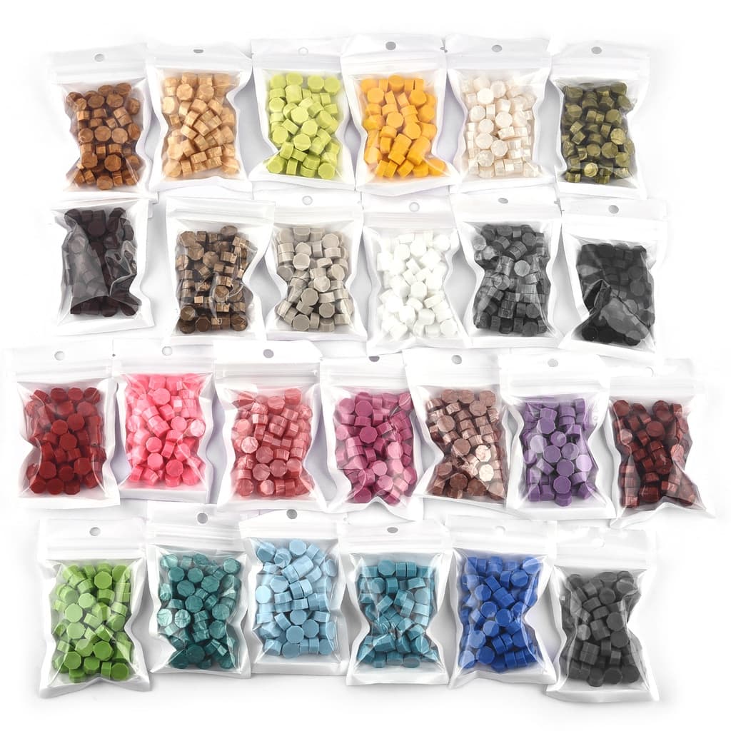 50Pcs/Bag Retro Wax Seal Colorido Wax Beads DIY Octagon selo de selagem para Envelope Carta Convite de festa de casamento