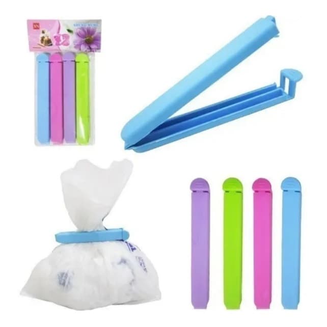 Kit 12 Prendedores de embalagens lacres clip de sacos sacolas reutilizável