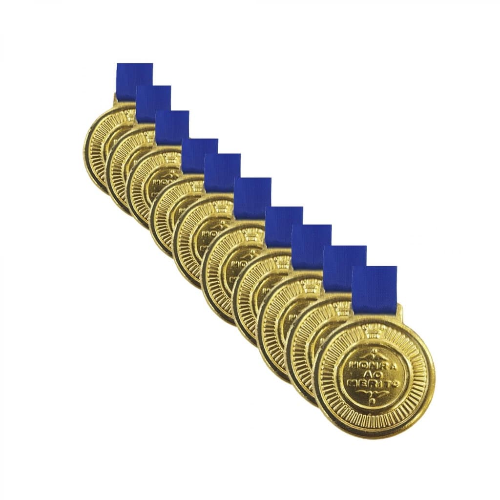 Kit Medalha Agel Mini 29mm 10 Unidades Honra ao Mérito Futebol Jogador Campeonato.